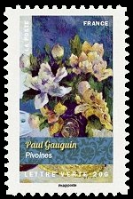  Bouquet de fleurs, Pivoines, tableau de Paul Gauguin 