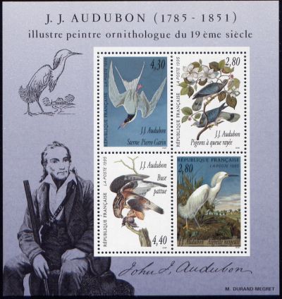  Arts décoratif hommage au peintre ornithologue J J Audubon (1785-1851) 