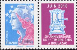  Marianne de Cheffer  40ème anniversaire du 1er timbre poste émis à l'imprimerie de Boulazac (Dordogne) 
