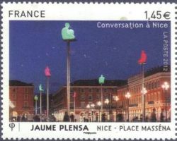  Jaume Plensa - Eclairage artistique Nice place Masséna 