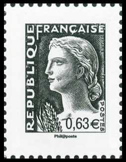  La Vème république au fil du timbre, Marianne de Decaris 