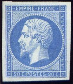  Napoléon III 20 c - EMPIRE FRANC non dentelé 