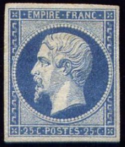  Napoléon III 25 c - EMPIRE FRANC non dentelé 