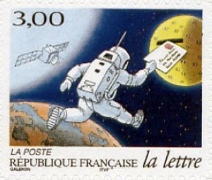  Timbre Adhésif - La lettre au fil du temps, le Cosmonaute 