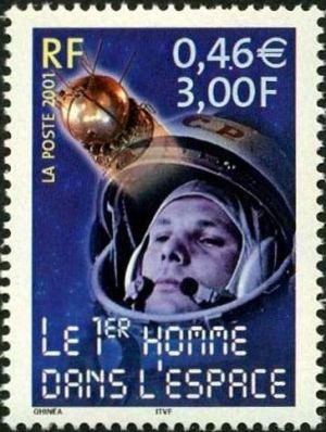  Le siècle au fil du timbre : Sciences, Le 1er homme dans l'espace Youri Gagarine 