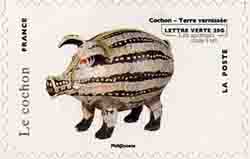  Série asiatique les animaux dans l'art, Cochon, terre vernissée, Cité de la Céramique, Sèvres 