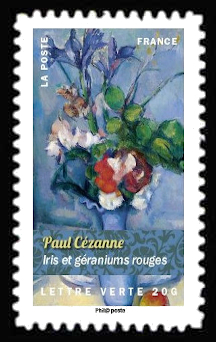  Paul Cézanne - Iris et géraniums rouges 