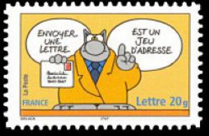  Le chat du dessinateur Philippe Geluck « Envoyer une lettre est un jeu d'adresse » 