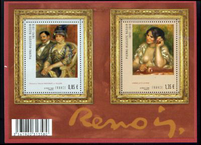  Bloc feuillet tableaux de Auguste Renoir 