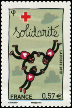  Carnet Croix-Rouge 2012, Personnage faisant une ronde, Solidarité 