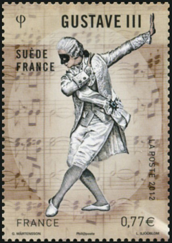  Emission commune France Suède,<br> Danseur du ballet royal suédois - Gustave III 