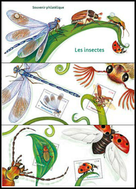  Les insectes, souvenir de 4 timbres 