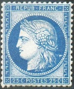  Cérès 25c bleu dentelé 