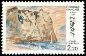  « Vue d'Etretat » d'après Eugène Delacroix 