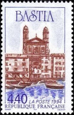  Bastia. Le vieux port et l'église Saint-Jean Baptiste 