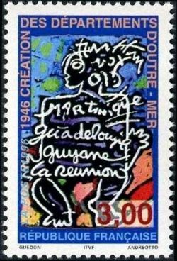  Cinquantenaire de la création des départements d'outre-mer Martinique, Guadeloupe, Guyane, La Réunion 