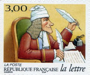  Timbre Adhésif - La lettre au fil du temps, Voltaire 