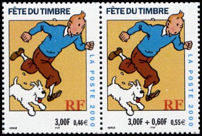  Fête du timbre Tintin et Milou personnages de bande dessinée de Georges Remi dit Hergé 