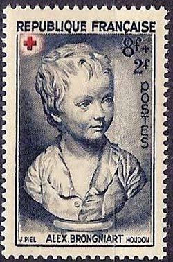 Croix rouge« Portrait de Brongniart enfant» d'après Houdon 