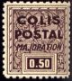  Colis postal  MAJORATION Timbre non émis 