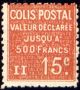  Timbre pour colis «apport à la gare» Timbres non émis 