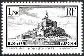  Mont St Michel ( Timbre N° 260 de 1929-31 ) 