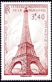  Cinquentenaire de la Tour Eiffel ( timbre N° 429 de 1939 ) 