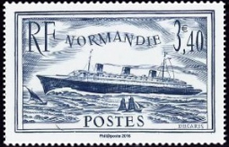  Paquebot «Normandie» ( timbre N° 299 de 1934-1936 ) 