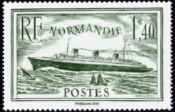  Paquebot «Normandie» ( timbre N° 299 de 1934-1936 ) 