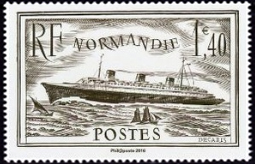  Paquebot «Normandie» ( timbre N° 299 de 1934-1936 ) 