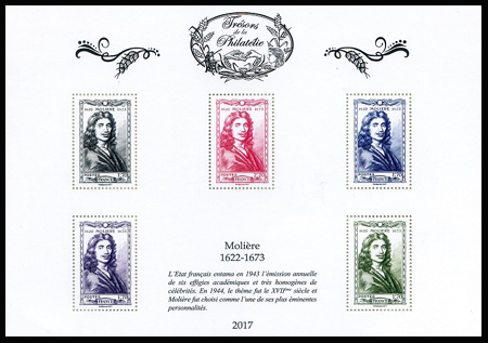  Molière ( timbre N° 612 de 1944 ) 