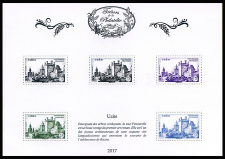  Uzès ( Timbre N° 1099 de 1957 ) 