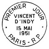 Oblitération 1er jour à Paris le 15 mai 1951