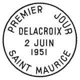 Oblitération 1er jour à Saint Maurice le 2 juin 1951