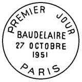 Oblitération 1er jour à Paris le 27 octobre 1951