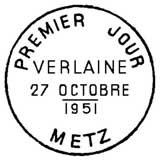 Oblitération 1er jour à Metz le 27 octobre 1951