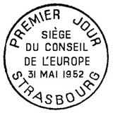 Oblitération 1er jour à Strasbourg le 31 mai 1952