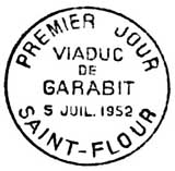 Oblitération 1er jour à Saint-Flour le 5 juillet 1952