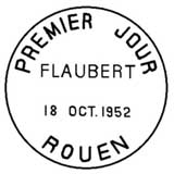 Oblitération 1er jour à Rouen le 18 octobre 1952