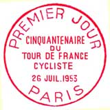 Oblitération 1er jour à Paris le 26 juillet 1953