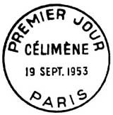 Oblitération 1er jour à Paris le 19 septembre 1953