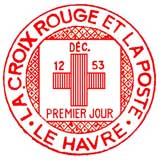 Oblitération 1er jour à Le Havre le 12 décembre 1953
