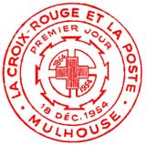 Oblitération 1er jour à Mulhouse le 13 décembre 1954