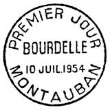Oblitération 1er jour à Montauban le 10 juillet 1954
