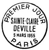 Oblitération 1er jour à Paris le 5 mars 1955