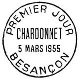 Oblitération 1er jour à Besançon le 5 mars 1955