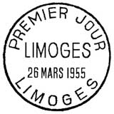 Oblitération 1er jour à Limoges le 26 mars 1955