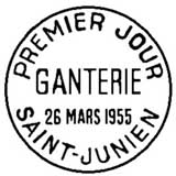 Oblitération 1er jour à Saint-Junien le 26 mars 1955