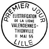 Oblitération 1er jour à Lille le 11 mai 1955