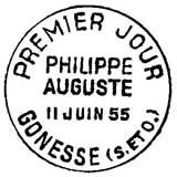 Oblitération 1er jour à Gonesse le 11 juin 1955